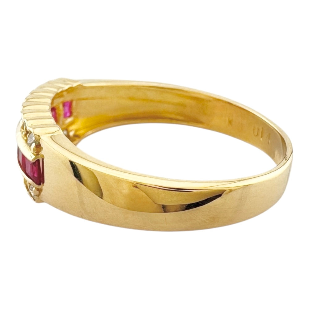 ルンルン！　18Kイエローゴールド リング 指輪 12.5号 18金 K18イエローゴールド ルビー