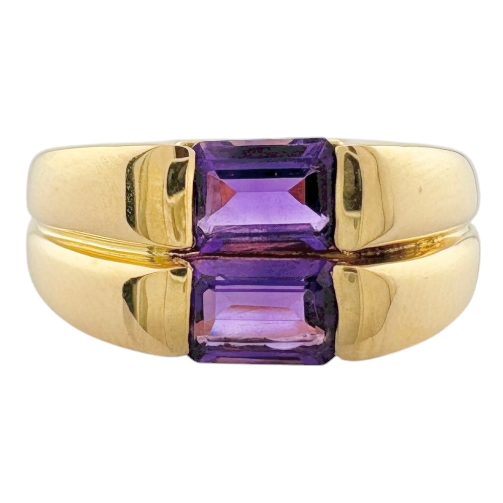 リング 指輪 12号 18金 K18イエローゴールド アメジスト