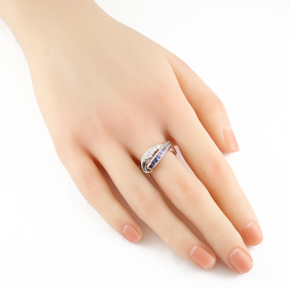 サファイアリング サファイア ダイヤモンドリング SA 1.34ct D 0.23ct K18WG