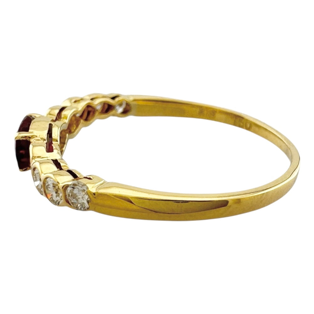 リング 指輪 11号 18金 K18イエローゴールド ルビー レディース