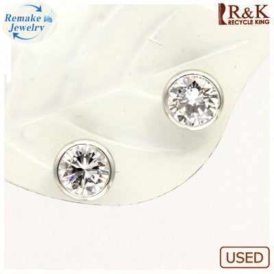 中古】 【送料無料】【中古】PT900 ダイヤモンドスタッドピアス