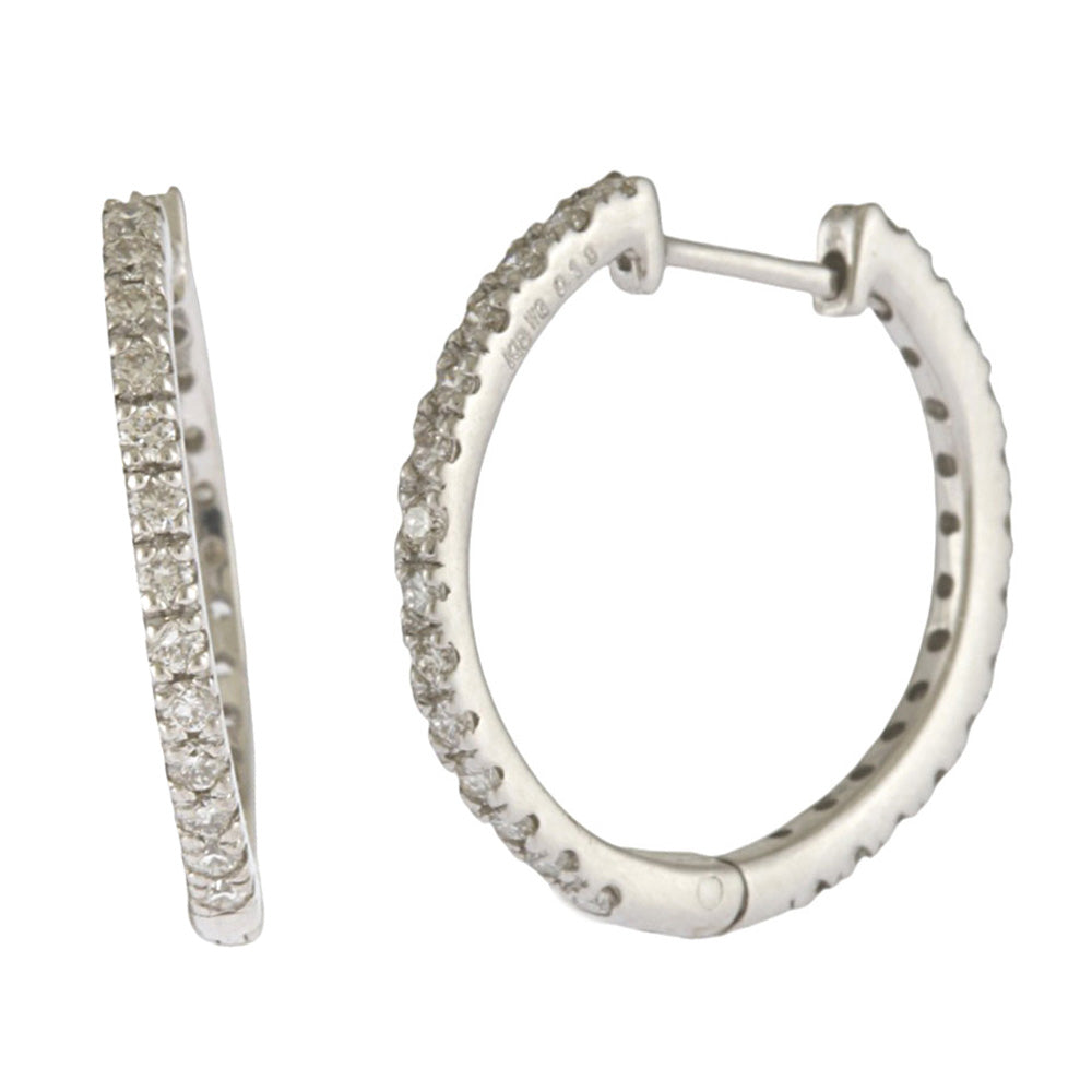 K10WG中折れ フープピアス エタニティ 約16mm/『large』 楽天市場】【片耳用】K10ホワイトゴールド 中折れ フープピアス