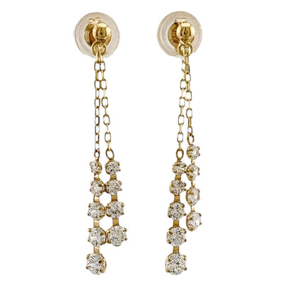 【美品】4℃　K10イエローゴールドピアス　キュービックジルコニア ESTELLE（エステール） ピアス K10 イエローゴールド キュービック