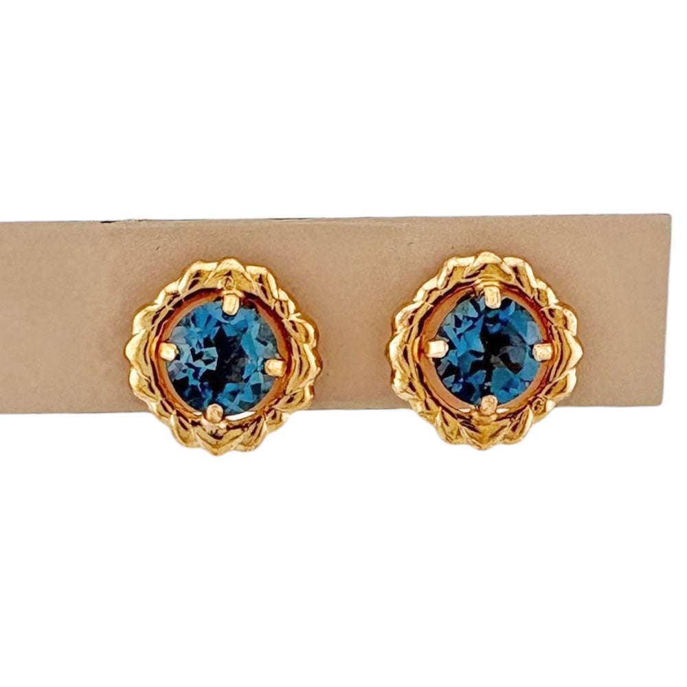 ピアス 10金 K10イエローゴールド ロンドンブルートパーズ レディース