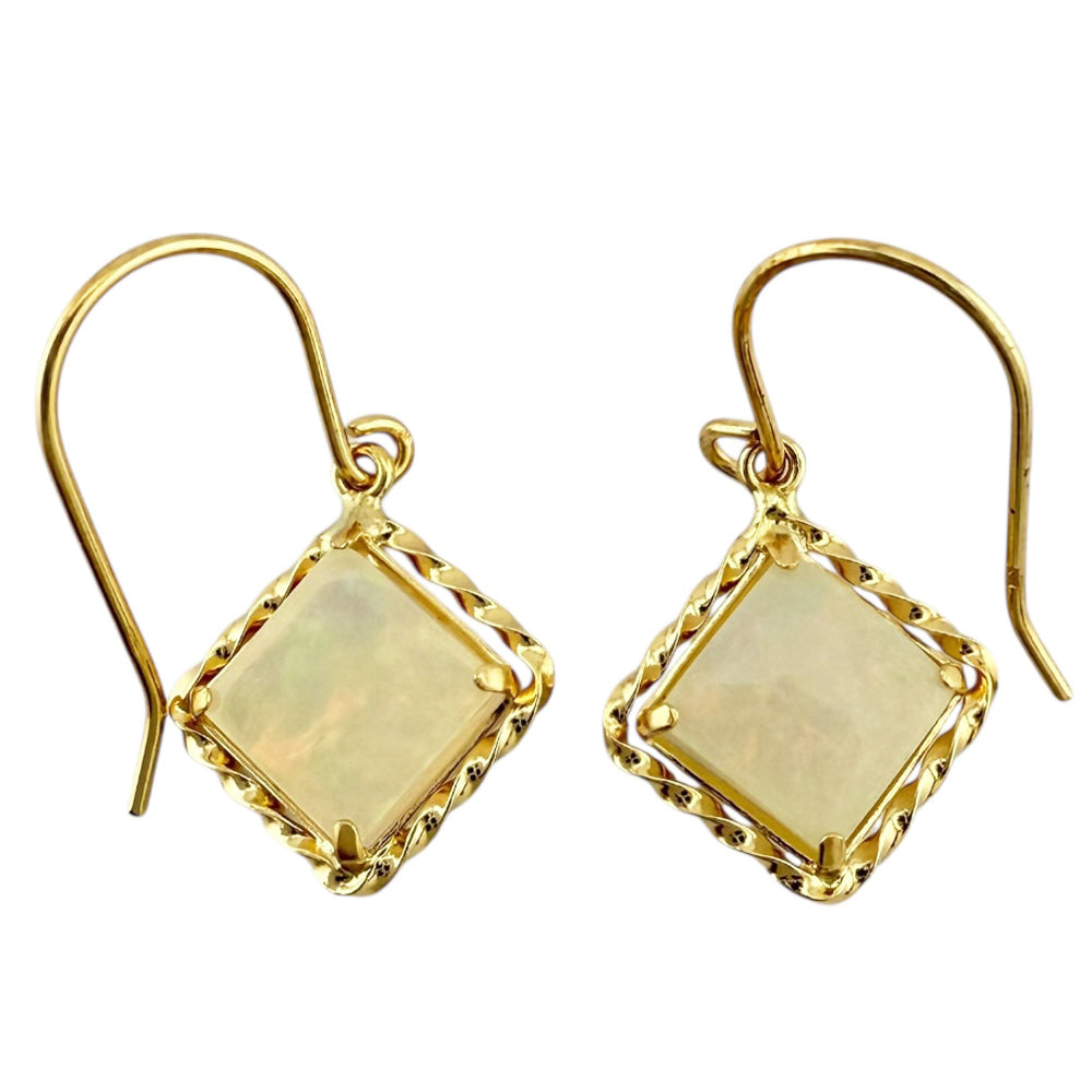 ピアス 18金 K18イエローゴールド エチオピアオパール レディース 新品