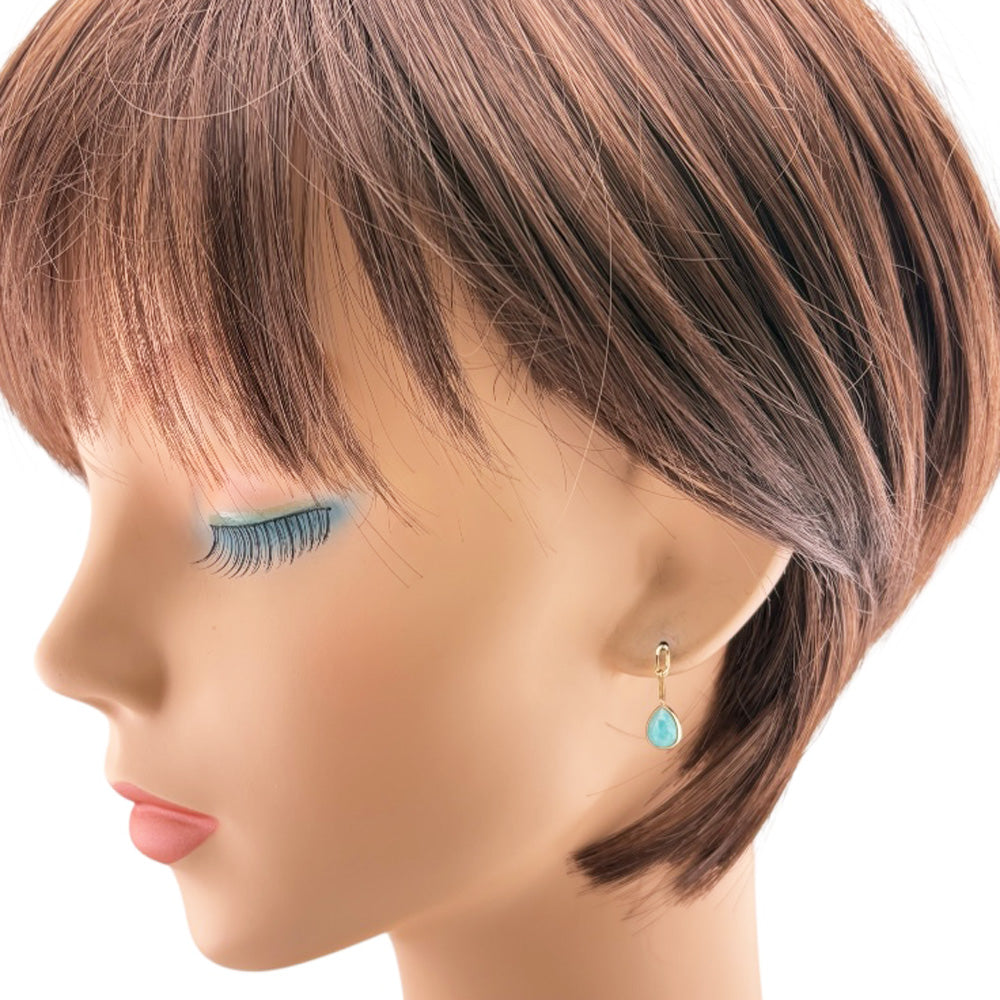 ピアス 10金 K10イエローゴールド アマゾナイト レディース 新品