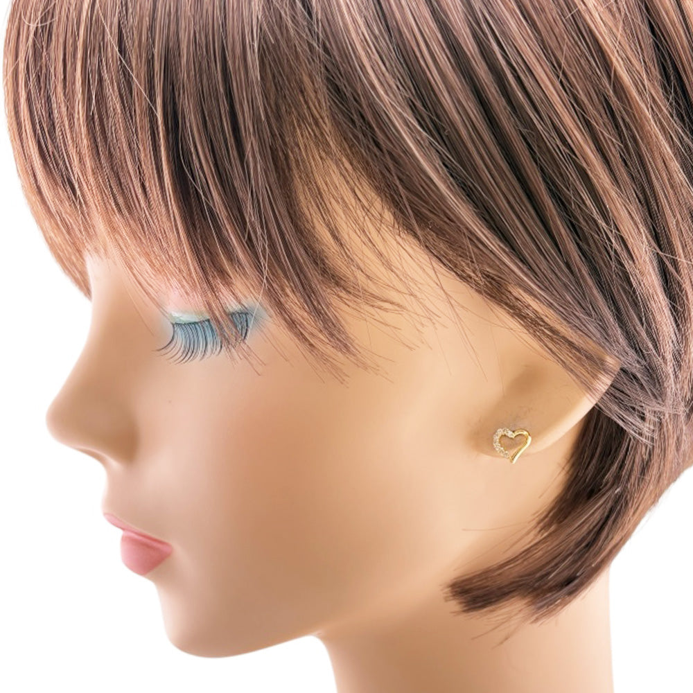 ダイヤ　ハート型　ピアス　18金　新品未使用 MYSTERIOUS HEART DIAMOND PIERCED EARRINGS 0.30ct(1ZP0877)K18