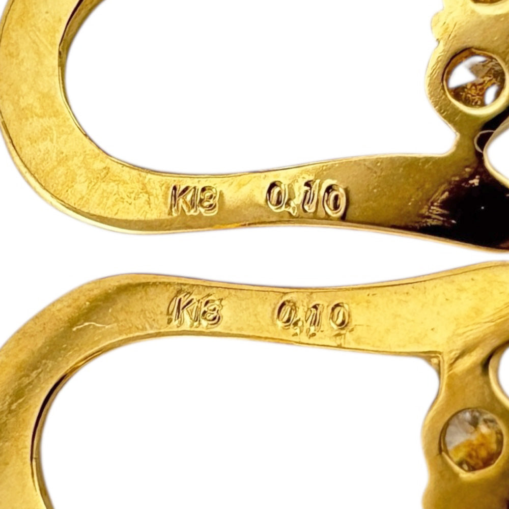 K18 YG イエローゴールド　ダイヤモンド　ピアス　18金 美品 K18イエローゴールド ダイヤモンド ピアス 合計約0.4カラット | 高品質