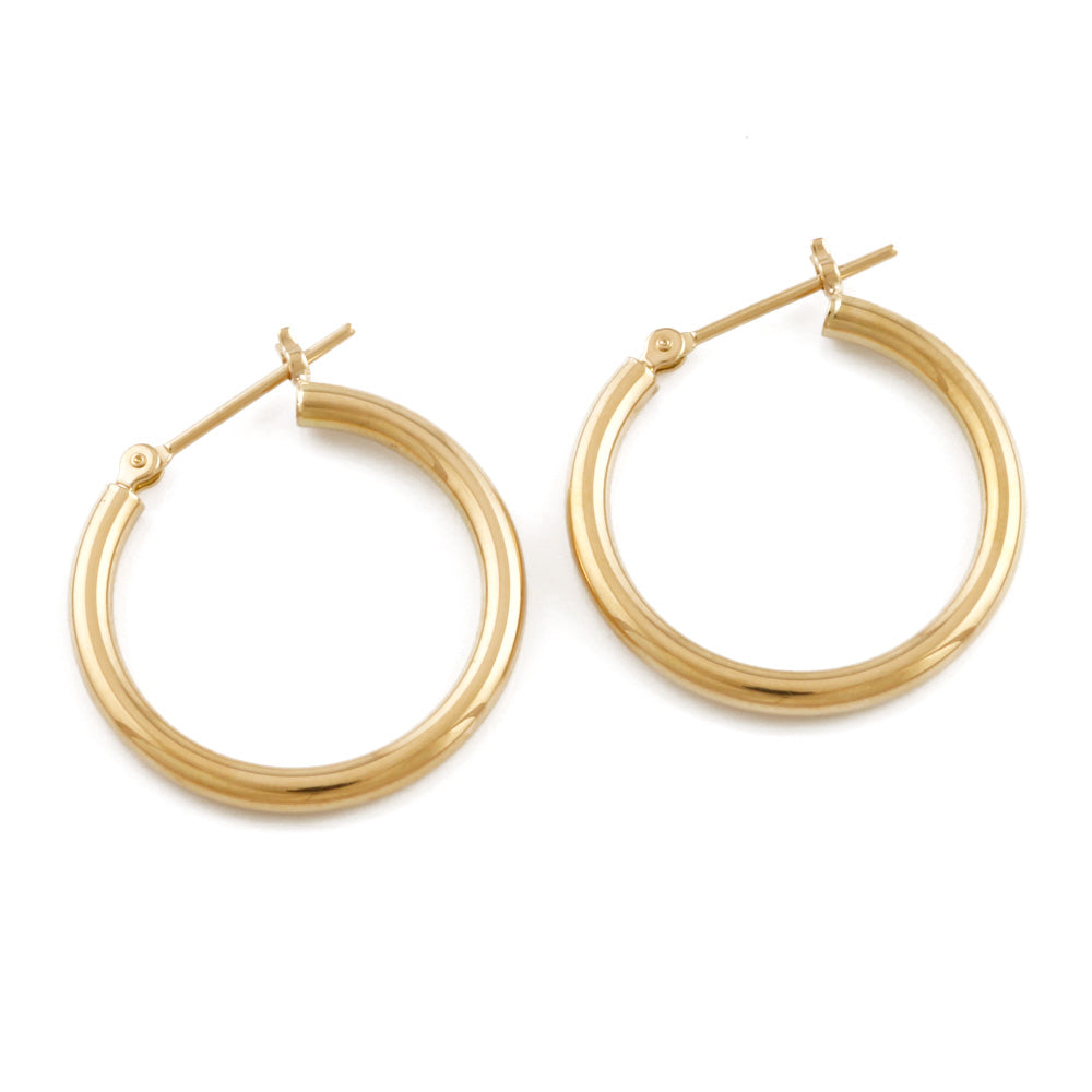 新品】K18 耳环圈形管环2×20 18K K18 黄金金色女款– 【公式