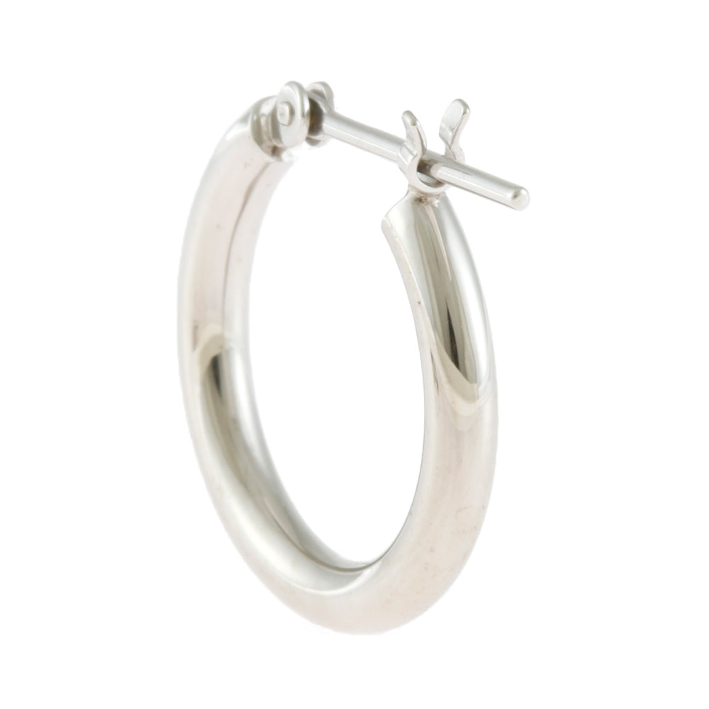 新品】 K14WG ピアス フープ パイプ 2×15 14金 K14ホワイト