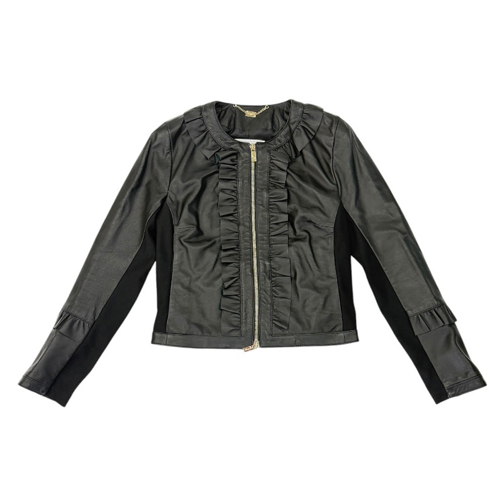 BLUGIRL ブルーガール ノーカラージャケット 羊革 レディース 中古 