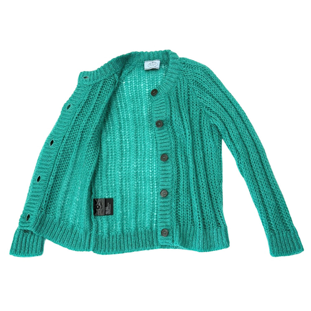 PRADA / プラダ | 2013 | カシミヤ ワイドネック カーディガン | 40 | ブルー | レディース PRADA / プラダ | 2013 | カシミヤ ワイドネック カーディガン | 40