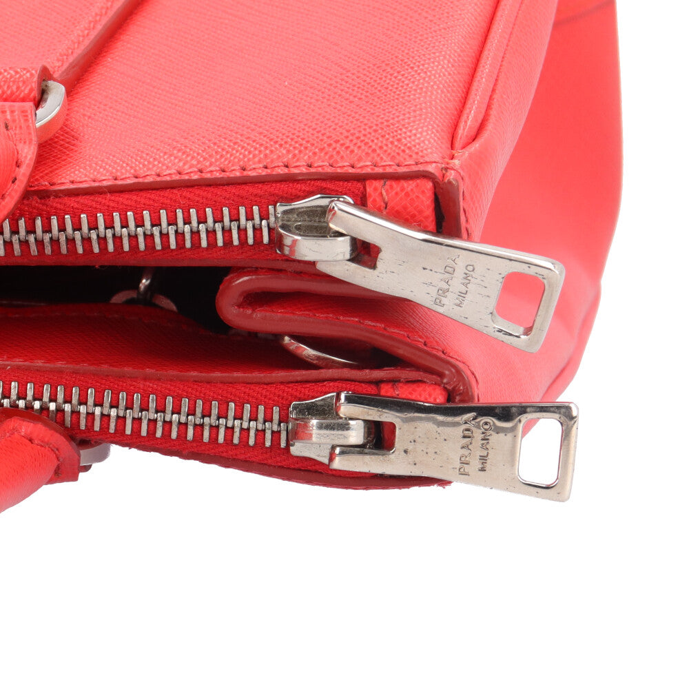 プラダ　サフィアーノ　ミニショルダー　赤　ショルダー　バック　レザー　レッド PRADA】プラダ ショルダーポーチ ショルダーバッグ ポシェット 2ZH097