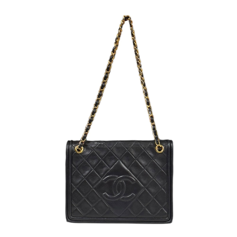 CHANEL Matelasse Shoulder Bag Lambskin Black Women