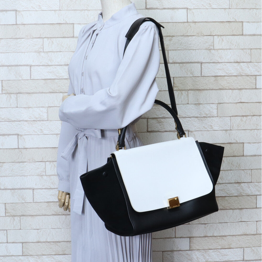 セリーヌ CELINE トラペーズ ショルダーバッグ レザー ブラック 
