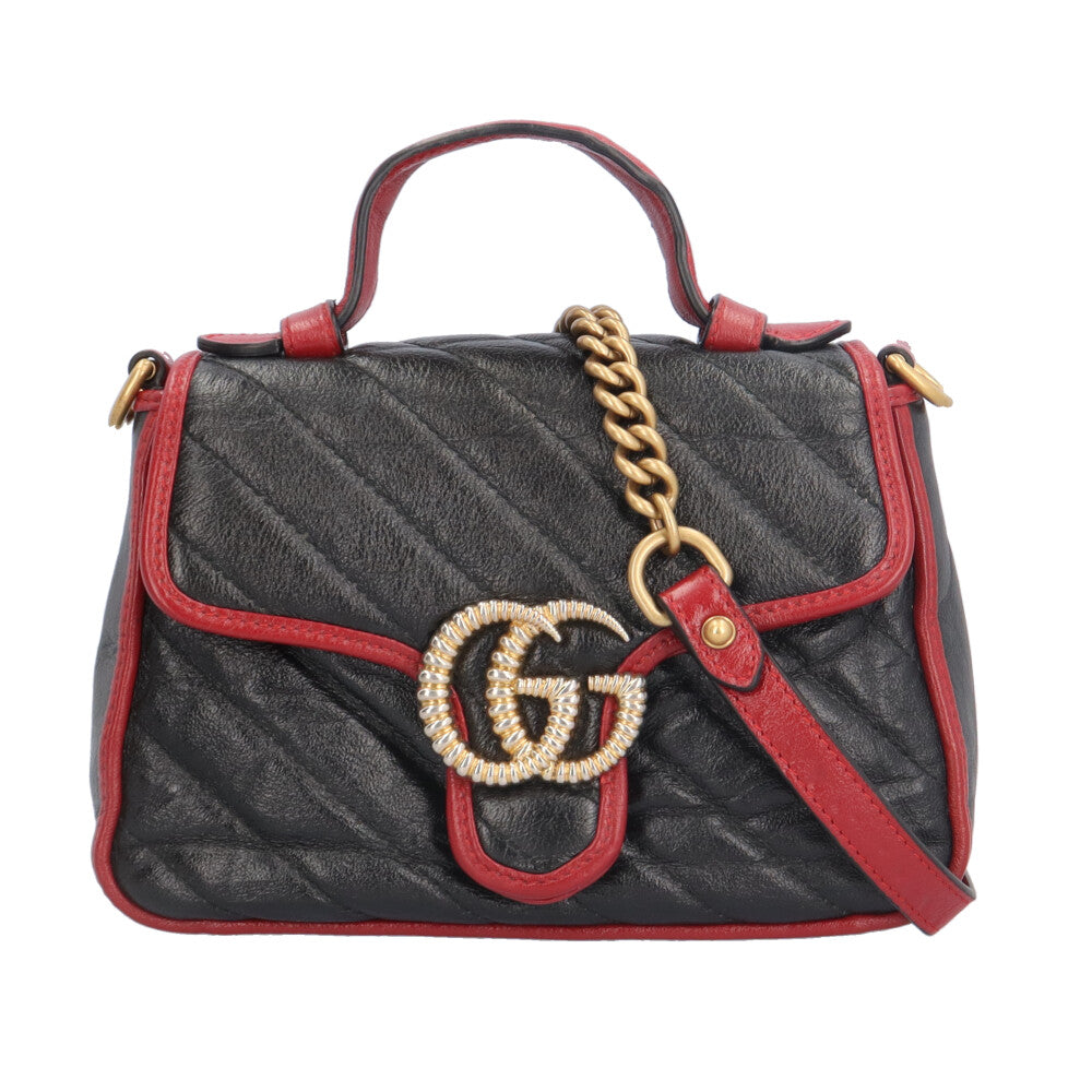 GUCCI グッチ ミニトップハンドルバッグ GGマーモント ショルダー