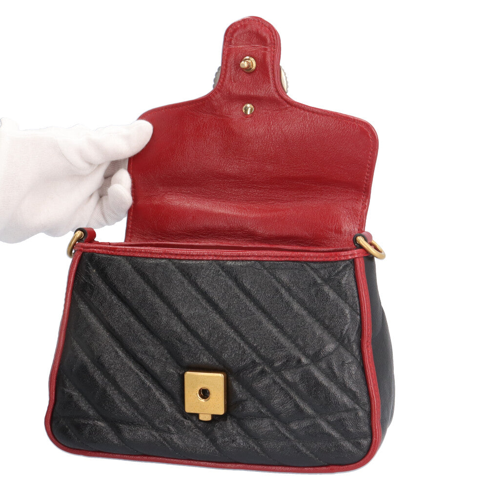 GUCCI グッチ ミニトップハンドルバッグ GGマーモント ショルダー 
