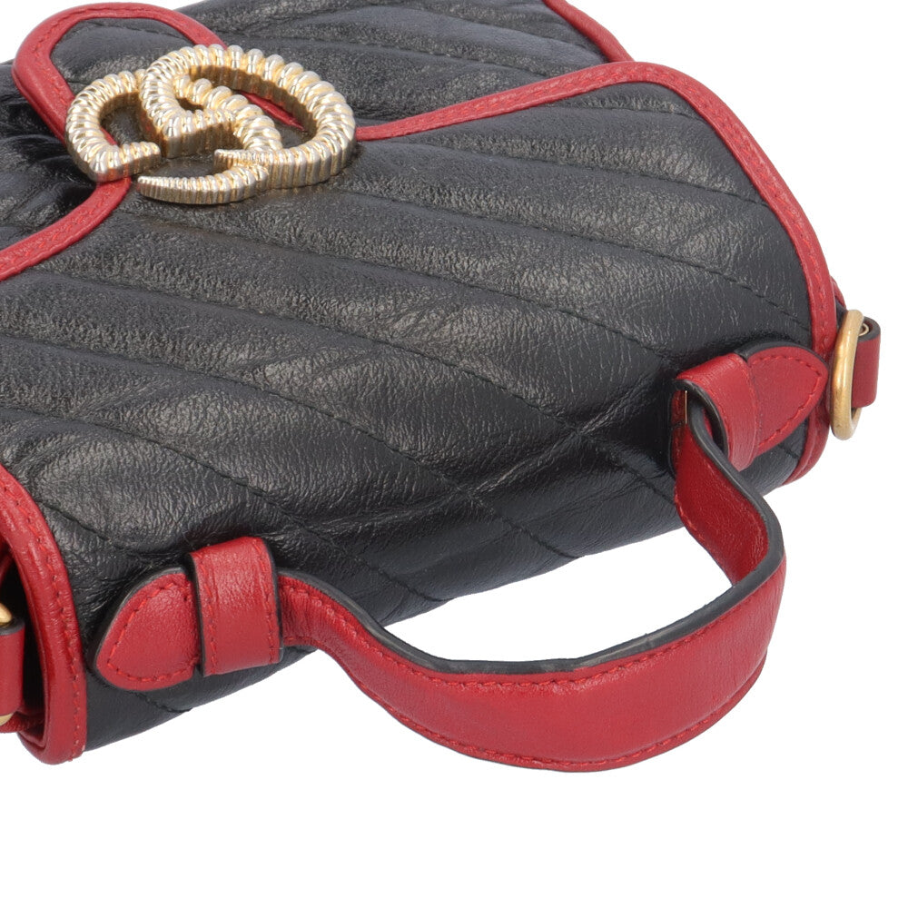 GUCCI グッチ ミニトップハンドルバッグ GGマーモント ショルダー 