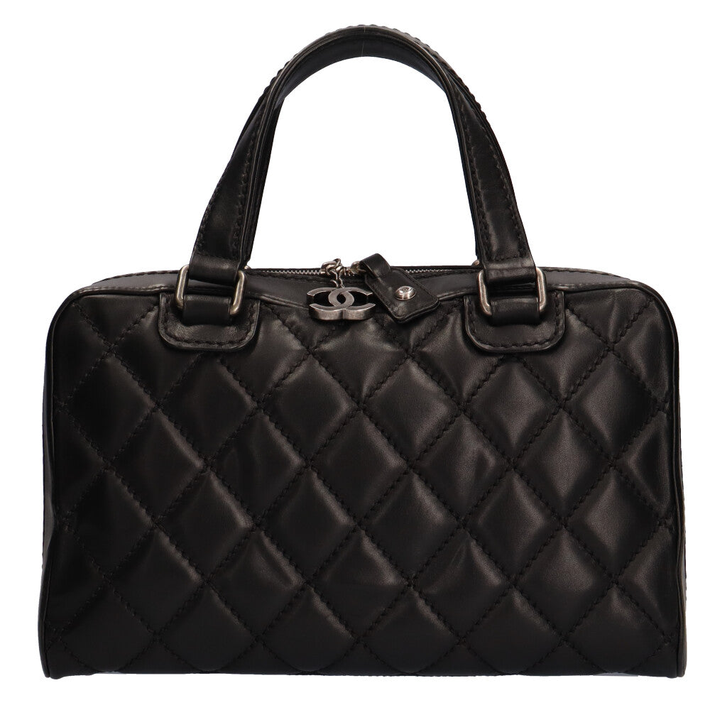 シャネル CHANEL ワイルドステッチ ハンドバッグ レザー ブラック