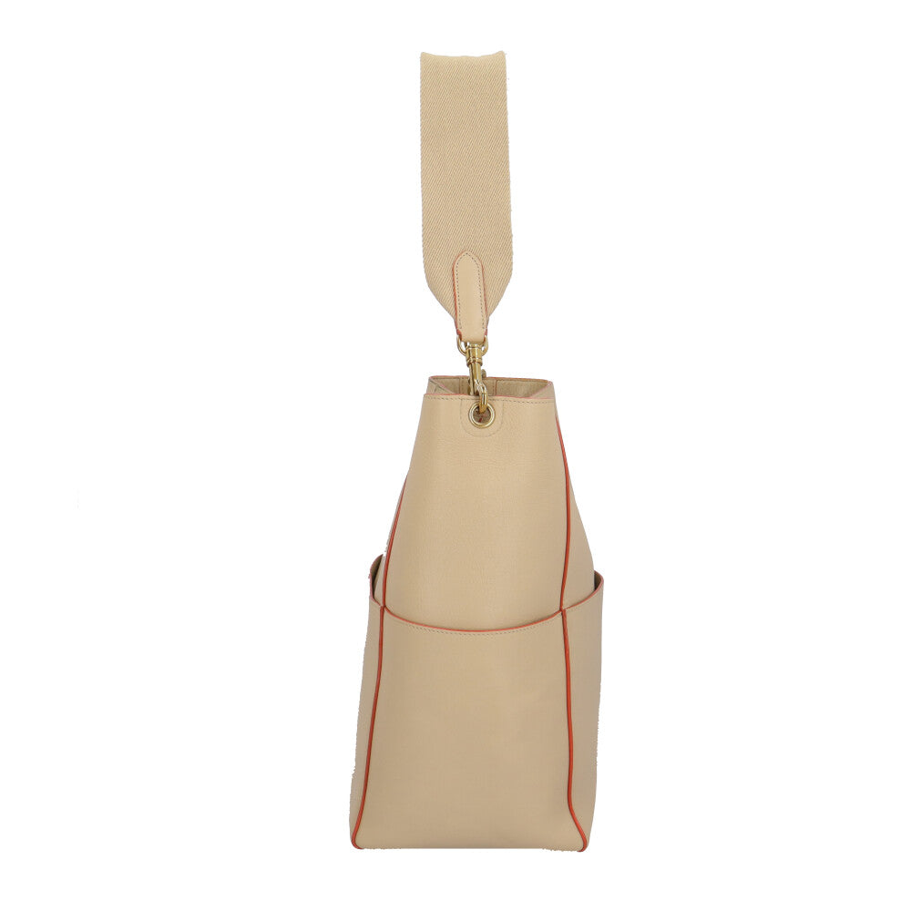 CELINE セリーヌ サングルバケット ショルダーバッグ レザー ベージュ