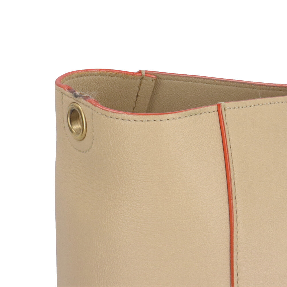 CELINE セリーヌ サングルバケット ショルダーバッグ レザー ベージュ