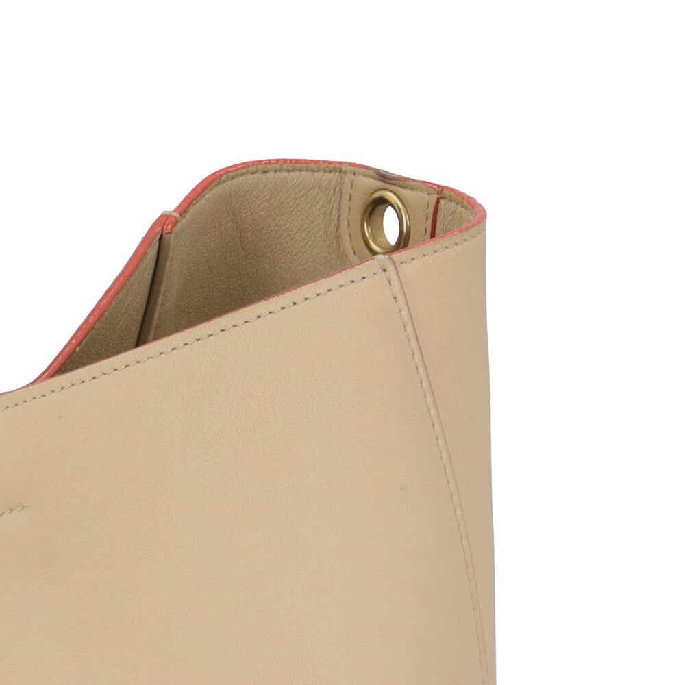 CELINE セリーヌ サングルバケット ショルダーバッグ レザー ベージュ