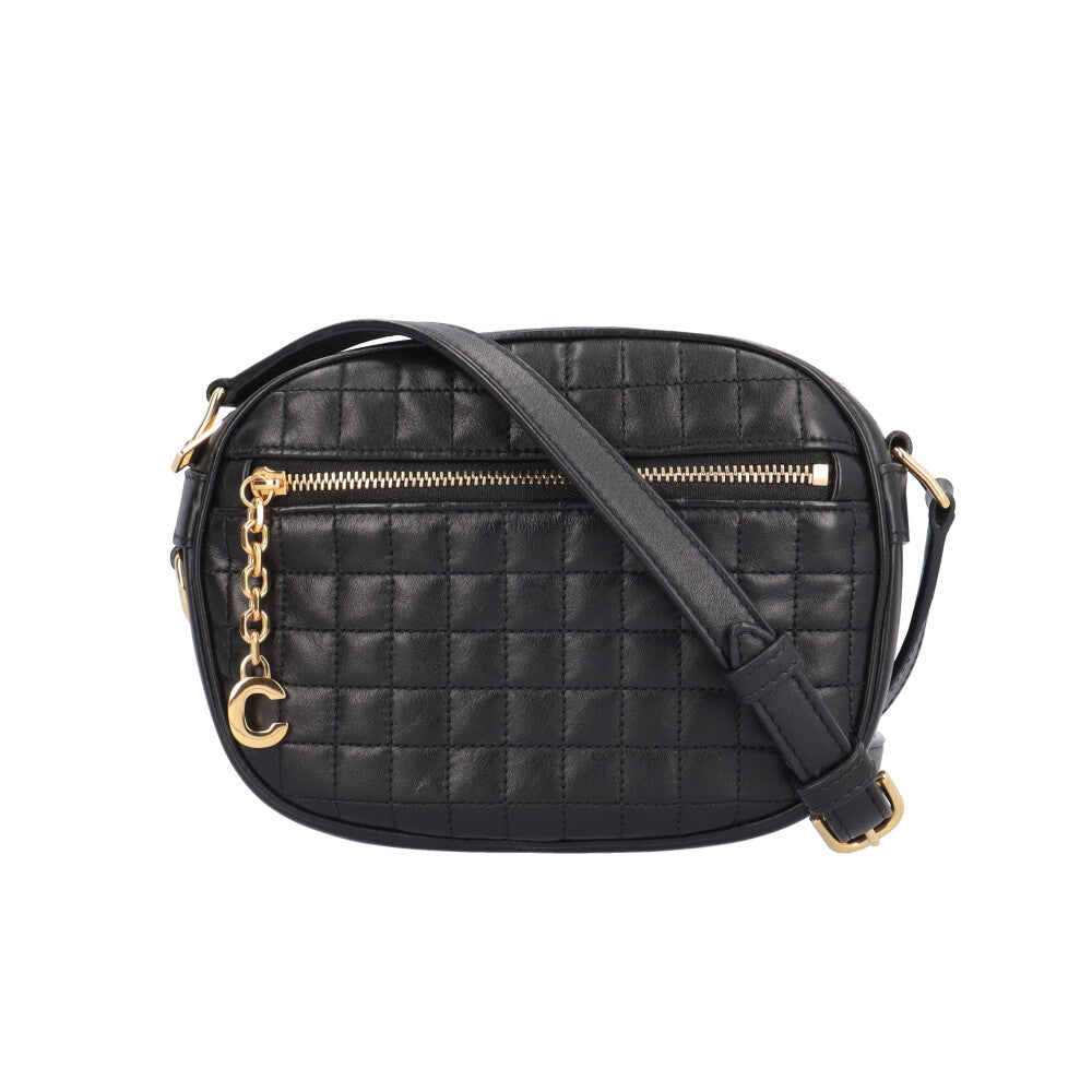 ❀お母 CELNE Cチャーム スモール カメラバッグ キルティング 美品 CELINE セリーヌ Cチャーム スモール カメラバッグ ショルダーバッグ