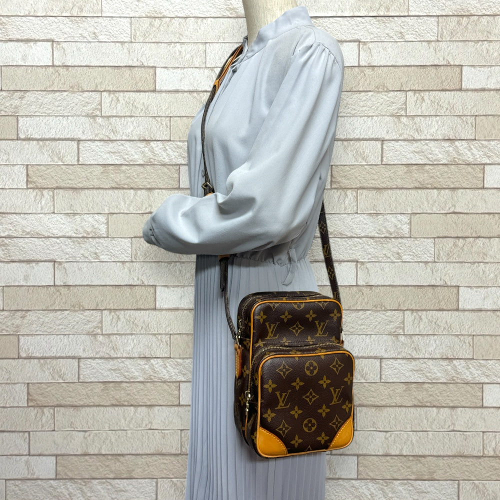 LOUIS VUITTON Amazon Monogram Shoulder Bag Monogram Canvas Brown Ladies Used