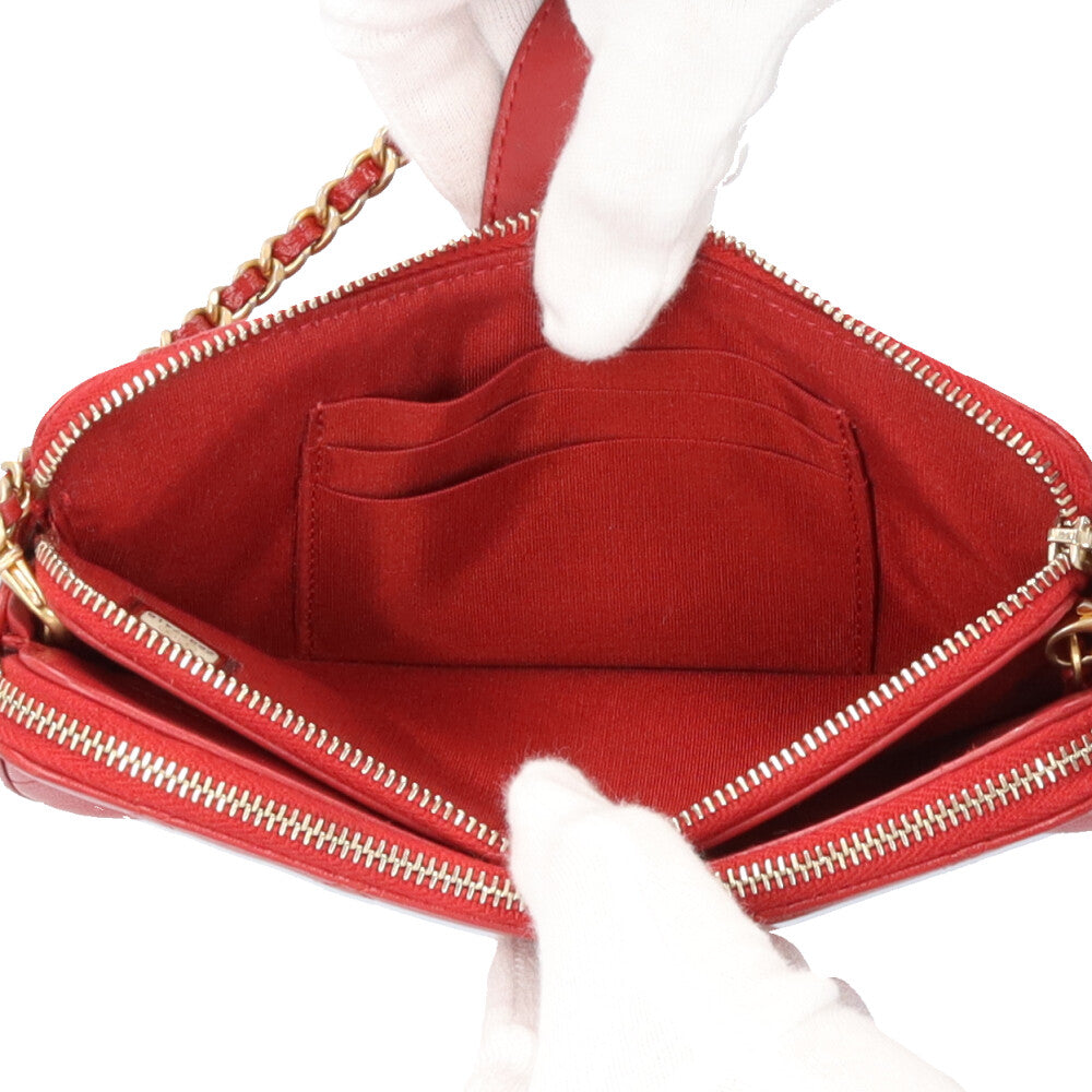 【中古】CHANEL シャネル レザー ハンドバッグ ショルダーバッグ 赤 CHANEL シャネル ショルダーバッグ レザー レッド レディース 中古