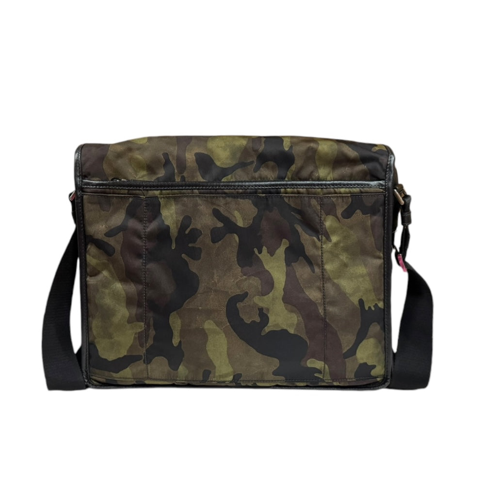PRADA Prada Camouflage Shoulder Bag Nylon Green Men's Used