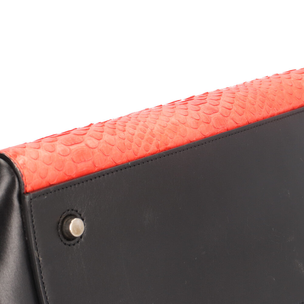 CELINE セリーヌ エッジミディアム ハンドバッグ レザー ブラック