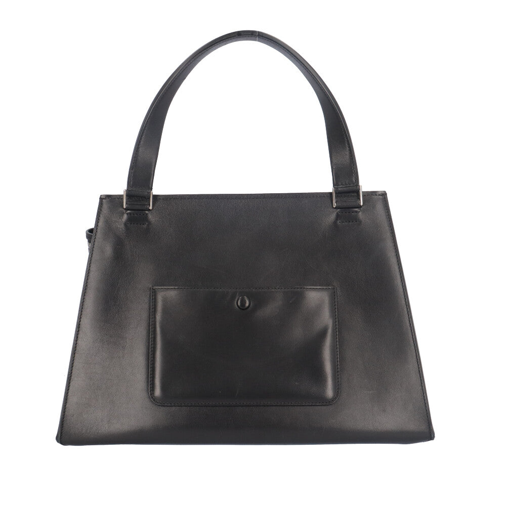 CELINE セリーヌ エッジミディアム ハンドバッグ レザー ブラック