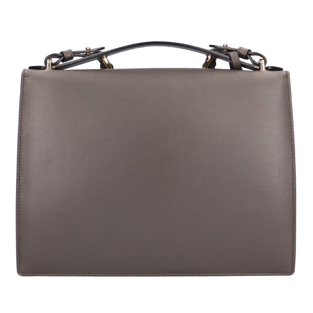 Salvatore Ferragamo Gancini Shoulder Bag Leather Grey Women's Used