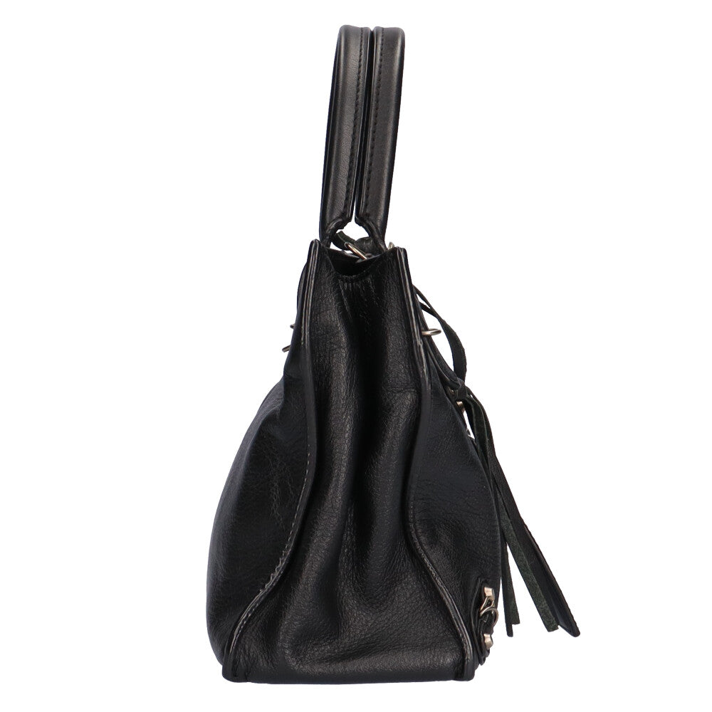 バレンシアガ　ペーパーミニバッグ　ペーパーミニ　ブラック バレンシアガ BALENCIAGA ミニペーパー ショルダーバッグ レザー