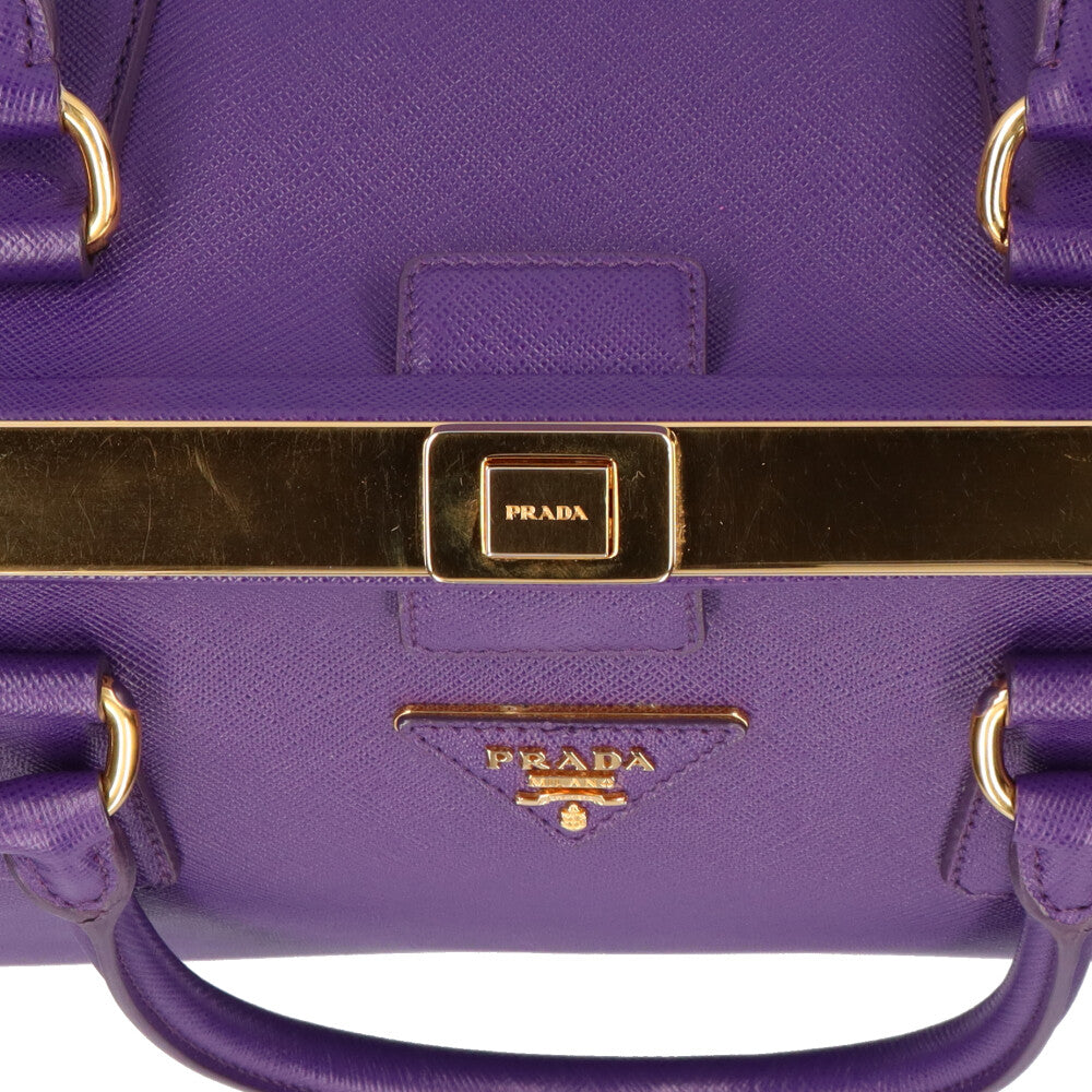 PRADA Saffiano Handbag Leather VIOLA Women's Used – 【公式