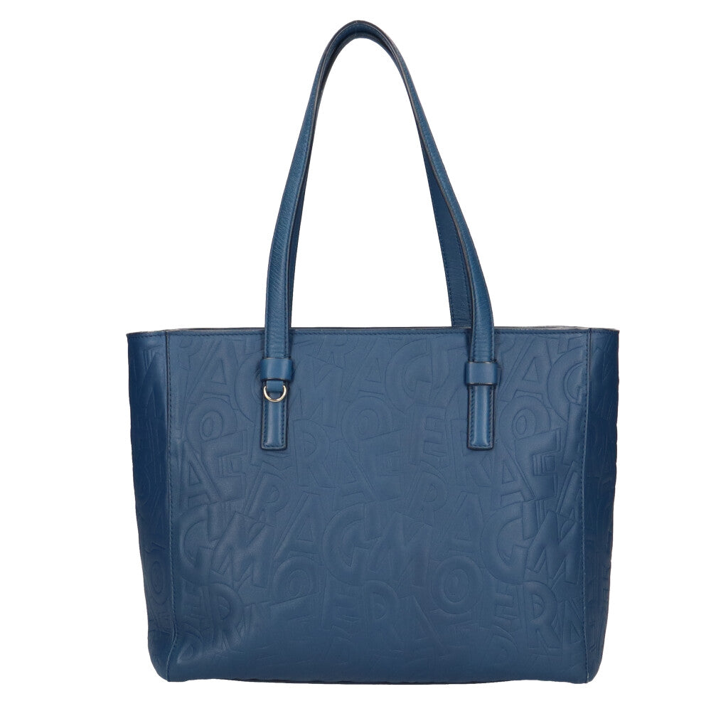 Salvatore Ferragamo Tote Bag Leather Blue Women's Used – 【公式