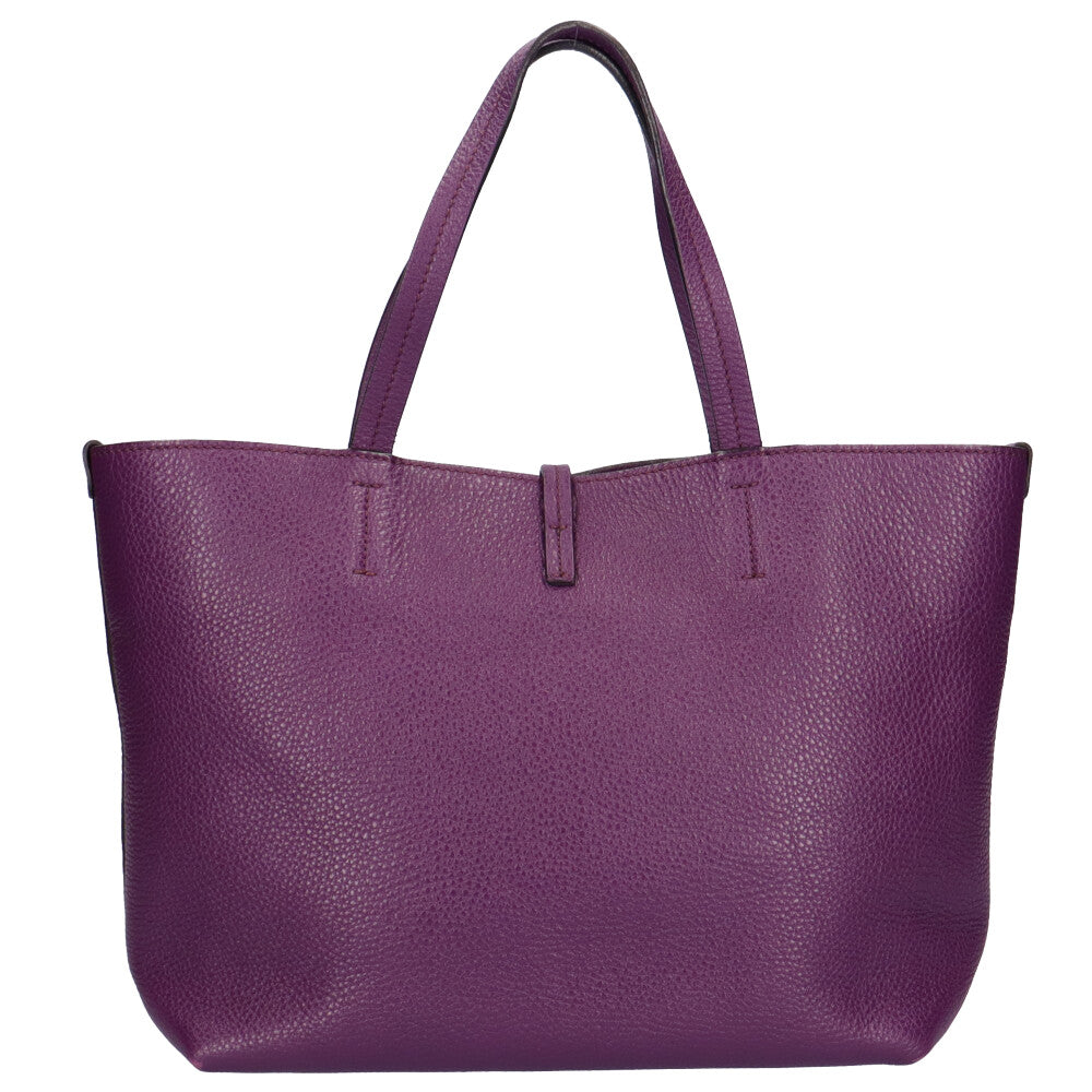 Salvatore Ferragamo Gancini Tote Bag Leather Purple Women's Used