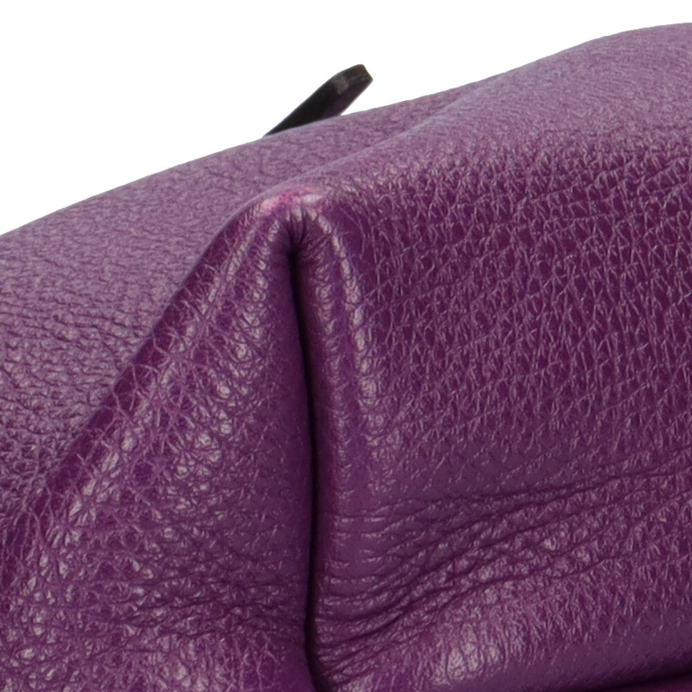 Salvatore Ferragamo Gancini Tote Bag Leather Purple Women's Used