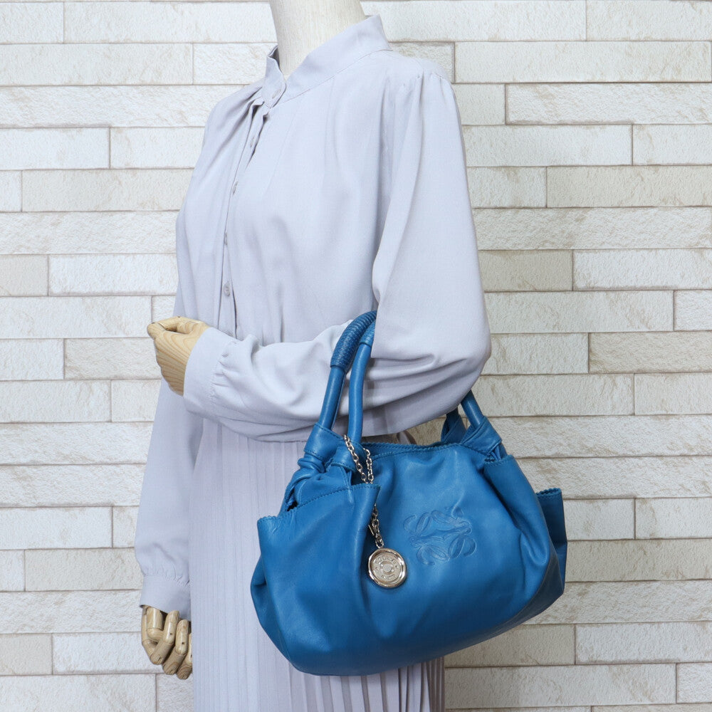LOEWE Nappa Aire handbag leather blue ladies used – 【公式