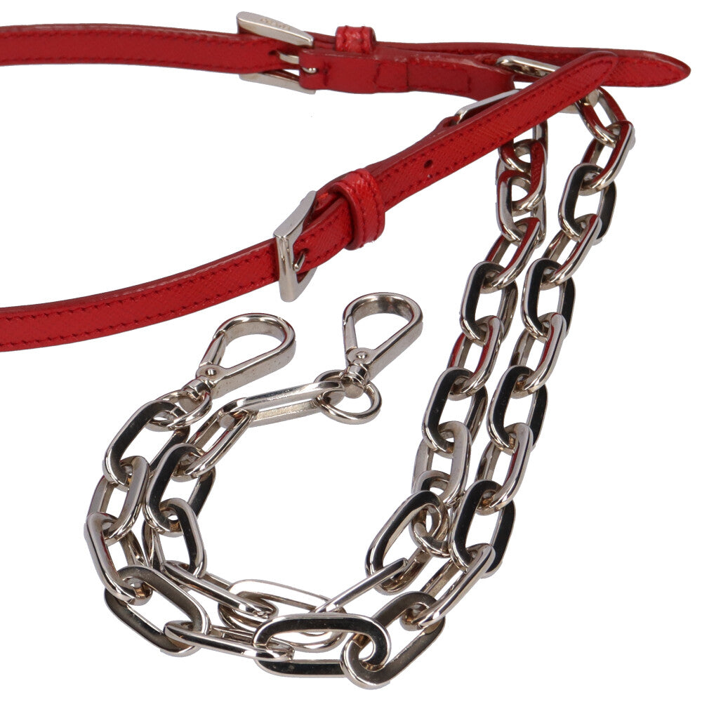 PRADA プラダ/サフィアーノチェーンショルダー/レッド/1BD089/59/Aランク/69【中古】 楽天市場】PRADA プラダ/サフィアーノチェーンショルダー/レッド