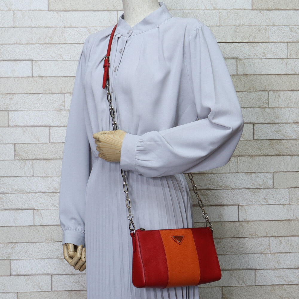 PRADA プラダ/サフィアーノチェーンショルダー/レッド/1BD089/59/Aランク/69【中古】 楽天市場】PRADA プラダ/サフィアーノチェーンショルダー/レッド