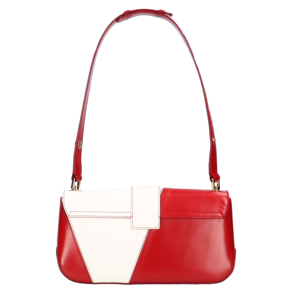 Salvatore Ferragamo Gancini Shoulder Bag Leather Red Women's Used