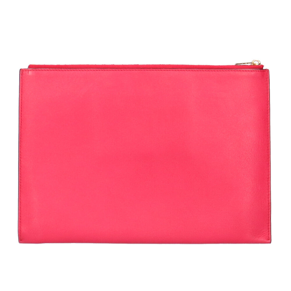 セリーヌ CELINE クラッチバッグ レザー ピンク レディース 中古