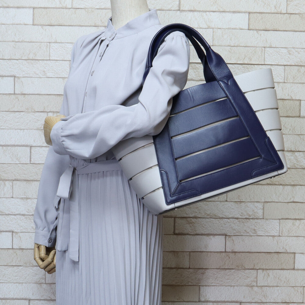 美品✨ バレンシアガ ネイビー カバスS レザー トートバッグ シワ加工 ロゴ バレンシアガ BALENCIAGA マリントートS ショルダーバッグ