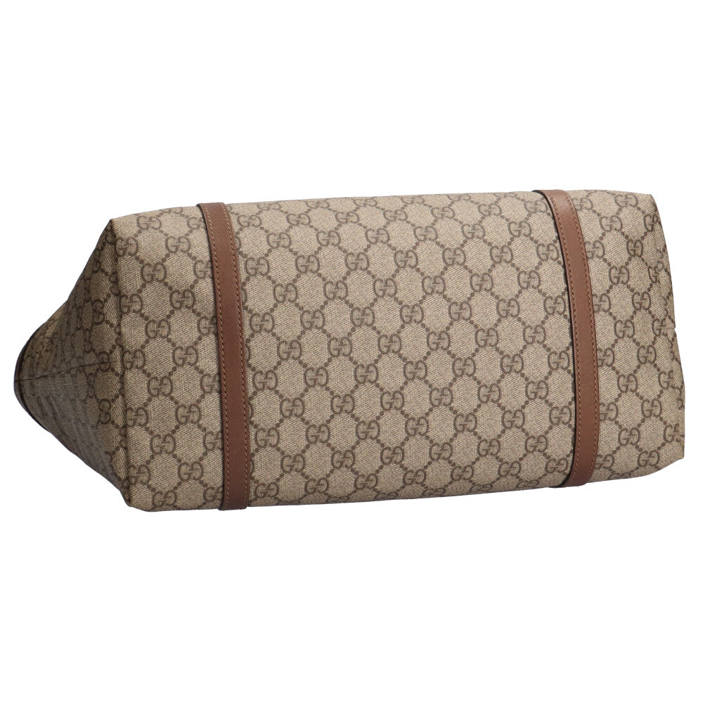 GUCCI GG Supreme Tote Bag GG Supreme Canvas Beige Women's Used