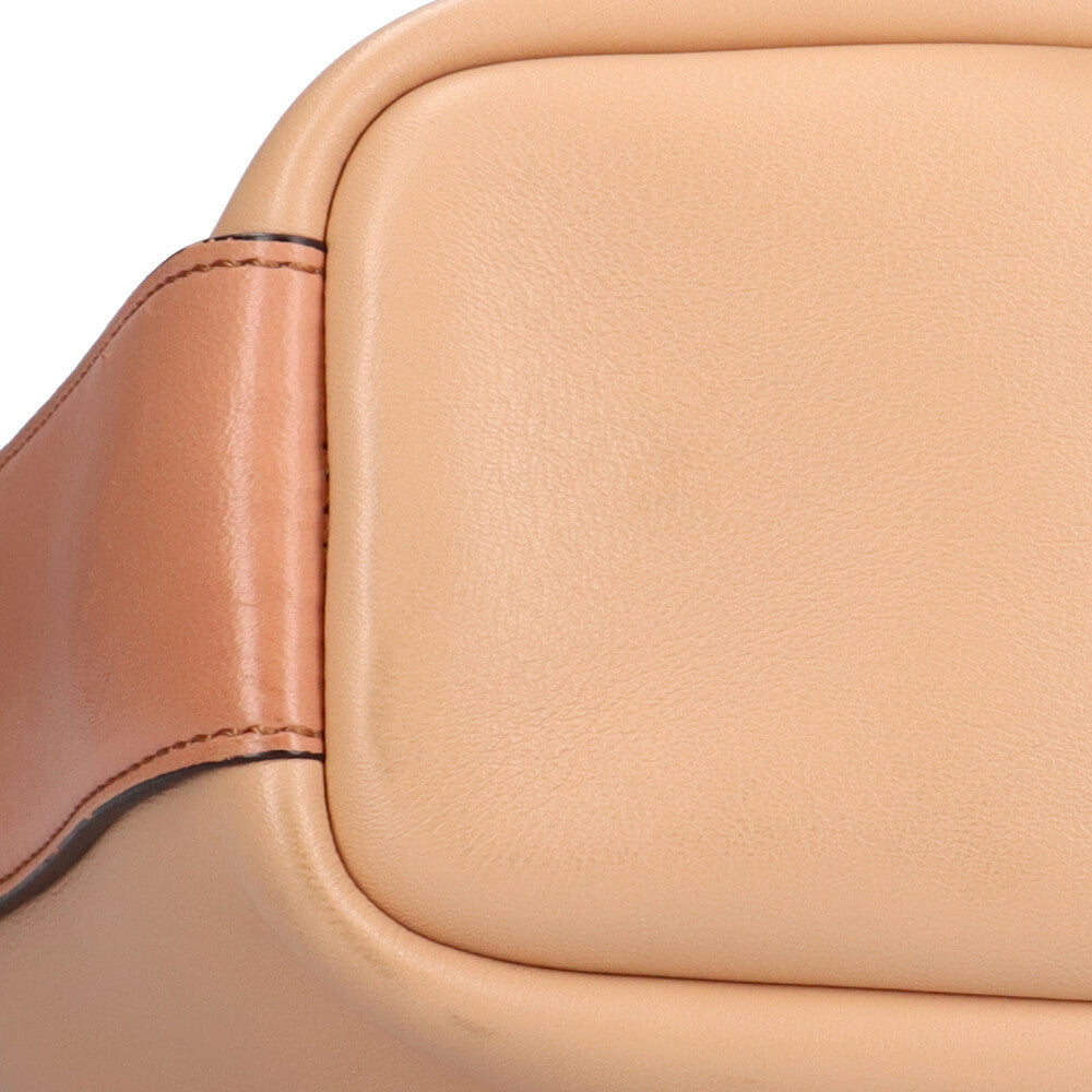 Chloe EMMA shoulder bag, leather, beige, women's, pre-owned