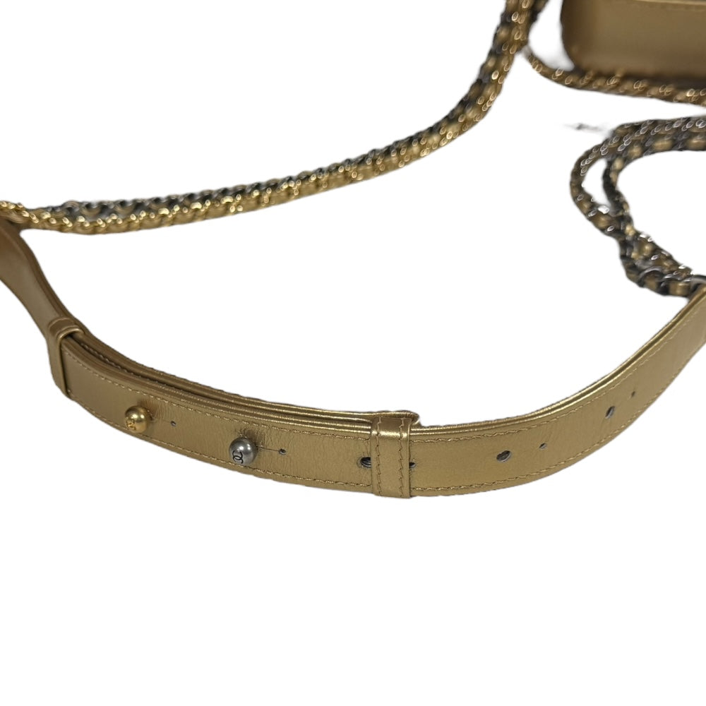 CHANEL シャネル ガブリエル ショルダーバッグ ツイード ゴールド