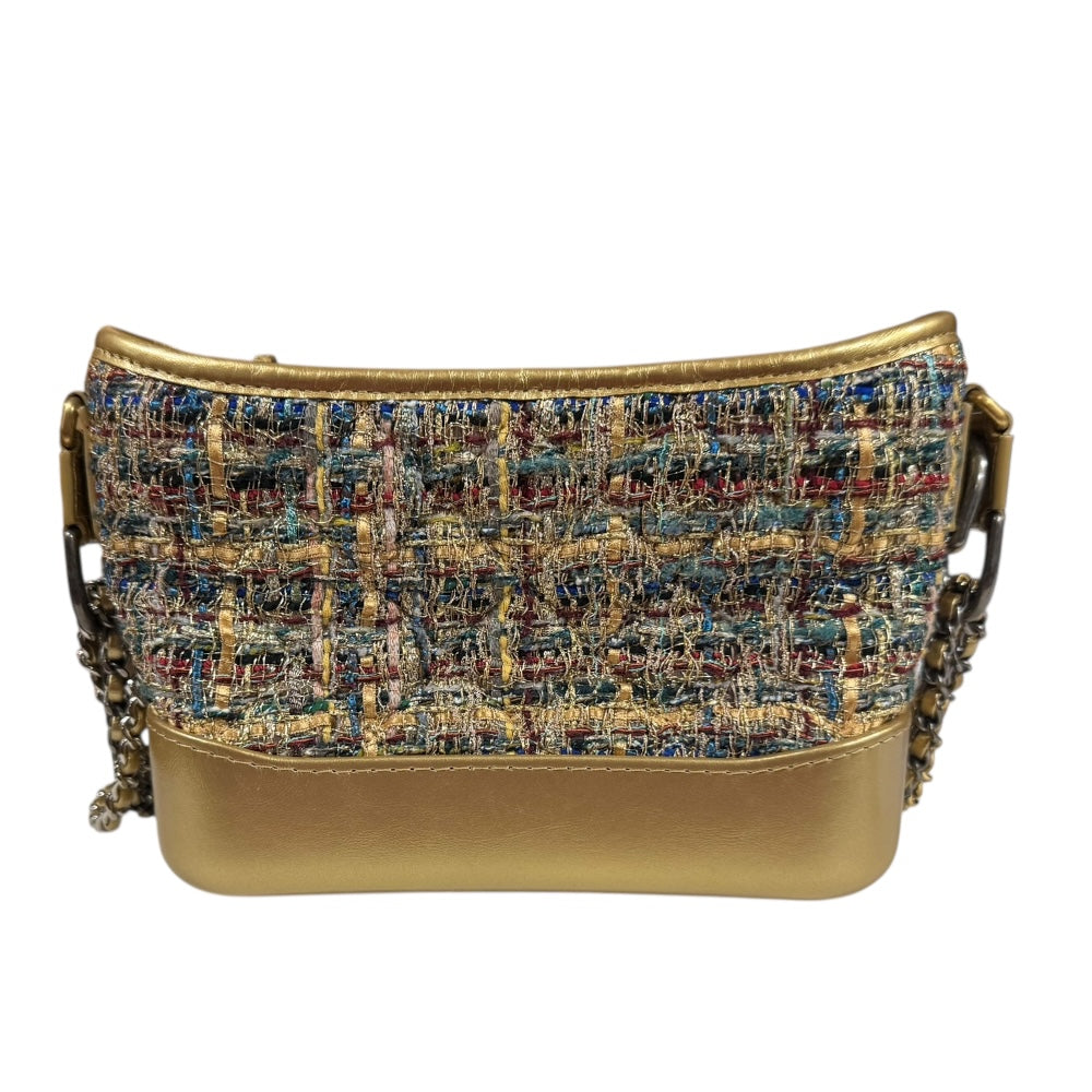 CHANEL シャネル ガブリエル ショルダーバッグ ツイード ゴールド