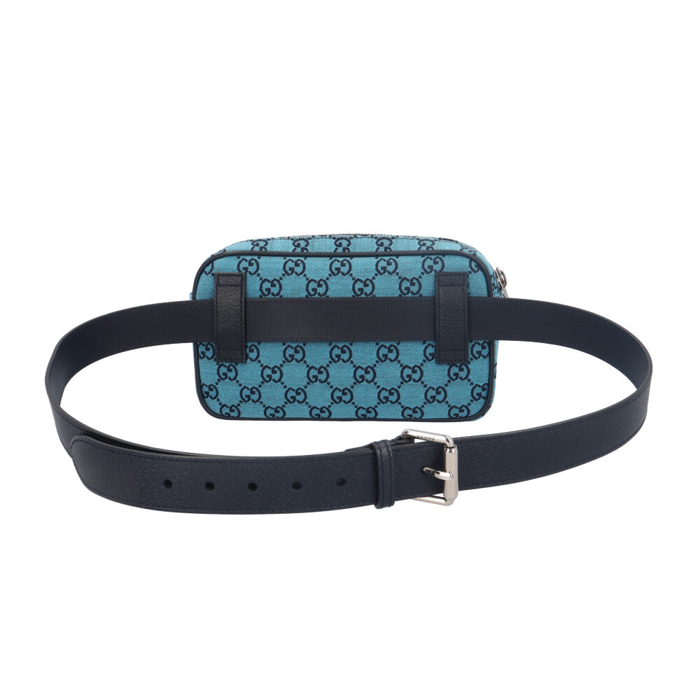 【極美品】グッチ GG キャンバス ウエストバッグ ポシェット ユニセックス GUCCI グッチ GGキャンパス ウエストバッグ GGキャンバス ブルー