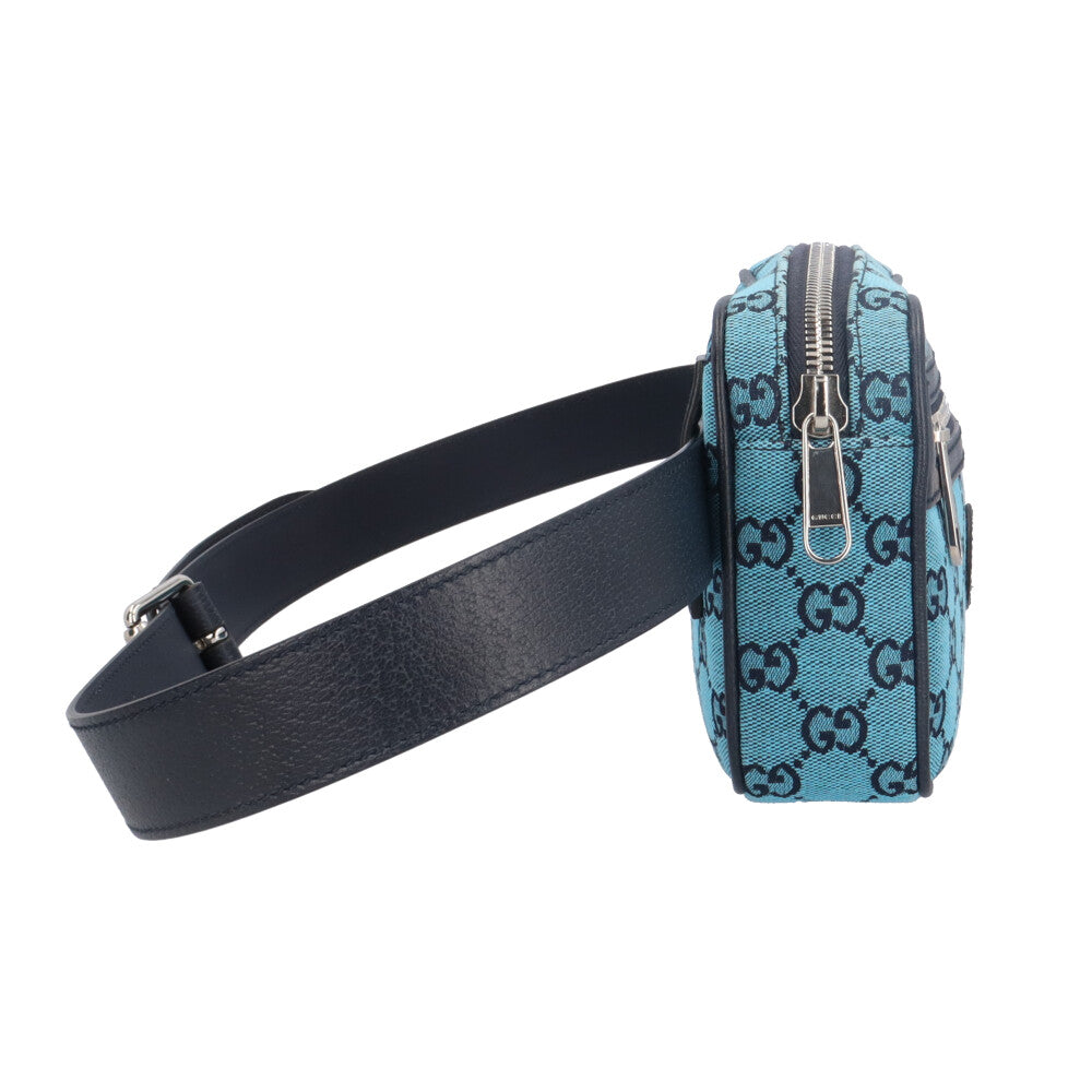 GUCCI グッチ GGキャンパス ウエストバッグ GGキャンバス ブルー